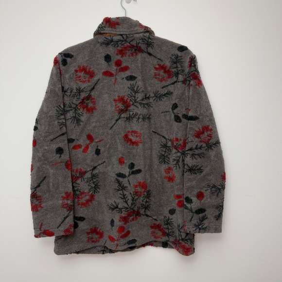 Woolrich Vintage Floral Fleece Double Lined Jacket Button Up Cozy Warm Coat - Picture 2 of 11